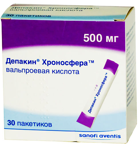 

ДЕПАКИН ХРОНОСФЕРА 500мг 30 шт. гранулы пролонгированного действия