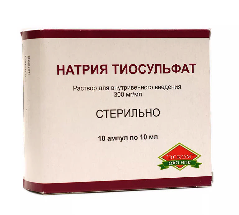 

НАТРИЯ ТИОСУЛЬФАТ 300мг/мл 10мл 10 шт. раствор для внутривенного введения