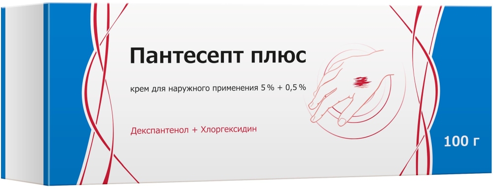 Пантесепт Плюс 5% + 0,5% 100г крем для наружного применения