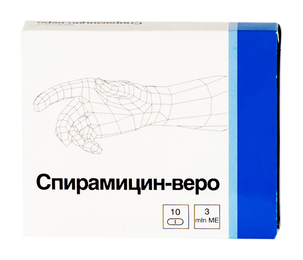 

СПИРАМИЦИН-ВЕРО таблетки 3 млн.МЕ 10 шт.
