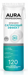 Аура Профешнл ватные диски сатиновый эффект 120 шт.