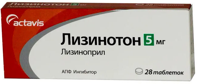 

ЛИЗИНОТОН таблетки 5 мг 28 шт.