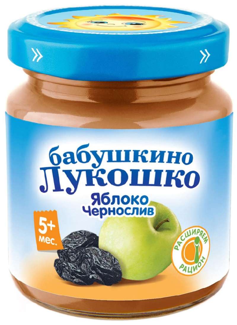 Бабушкино Лукошко пюре Яблоко/Чернослив 5+ 100г Фаустово Завод детского  питания