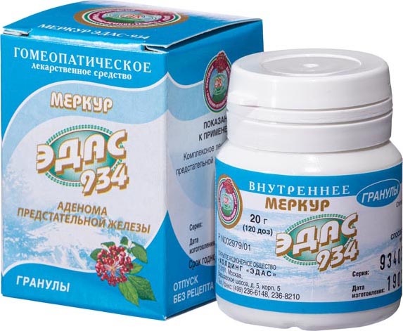 Меркур эдас-934 20г гранулы гомеопатические