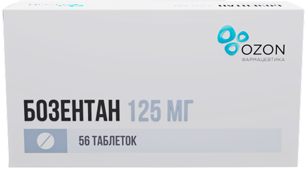 Бозентан 125мг 56 шт. таблетки покрытые пленочной оболочкой