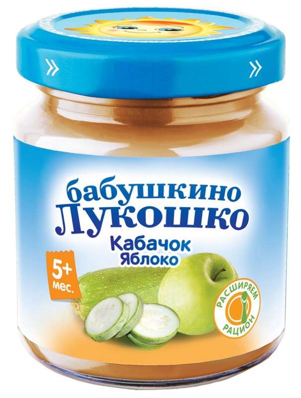

БАБУШКИНО ЛУКОШКО пюре Кабачок/Яблоко 5+ 100г