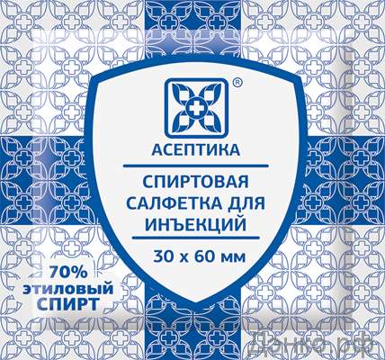 

САЛФЕТКА АСЕПТИКА спиртовые для инъекций 30х60мм 1 шт.