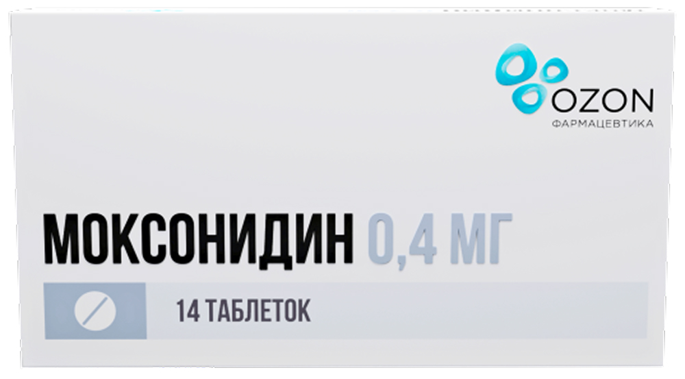 Моксонидин 0,4мг 14 шт. таблетки покрытые пленочной оболочкой Озон