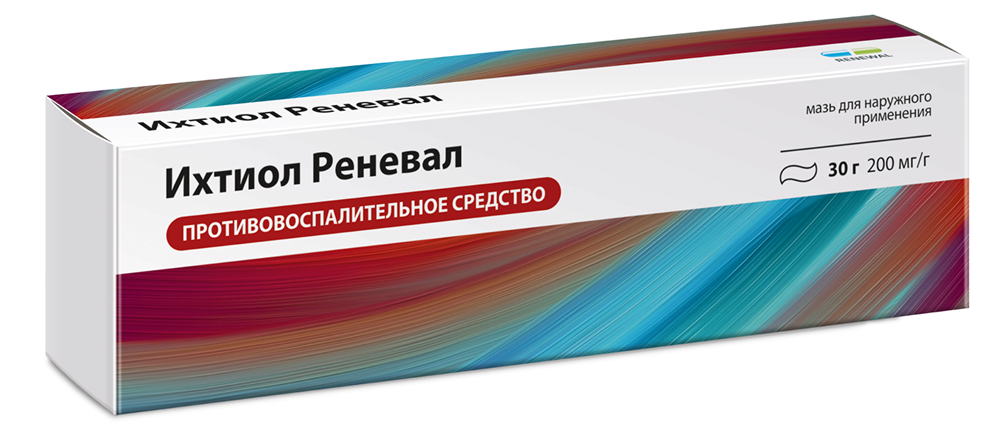 Ихтиол Реневал 200мг/г 30г мазь для наружного применения