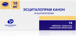 Эсциталопрам канон 10мг 14 шт. таблетки покрытые пленочной оболочкой