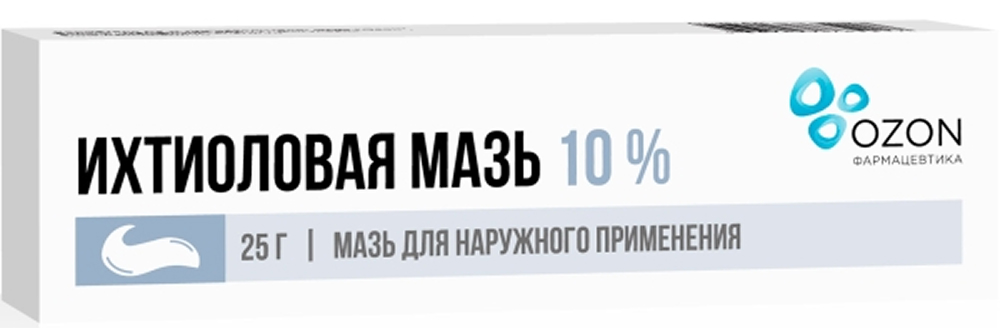 Ихтиол 10% 25г мазь для наружного применения Озон