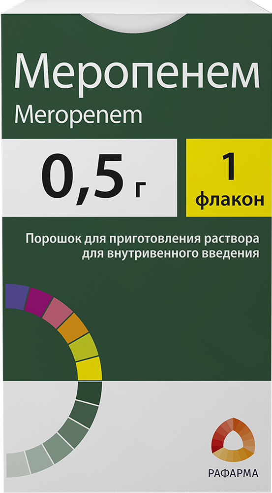 Меропенем 0,5г 1 шт. порошок для приготовления раствора для внутривенного введения