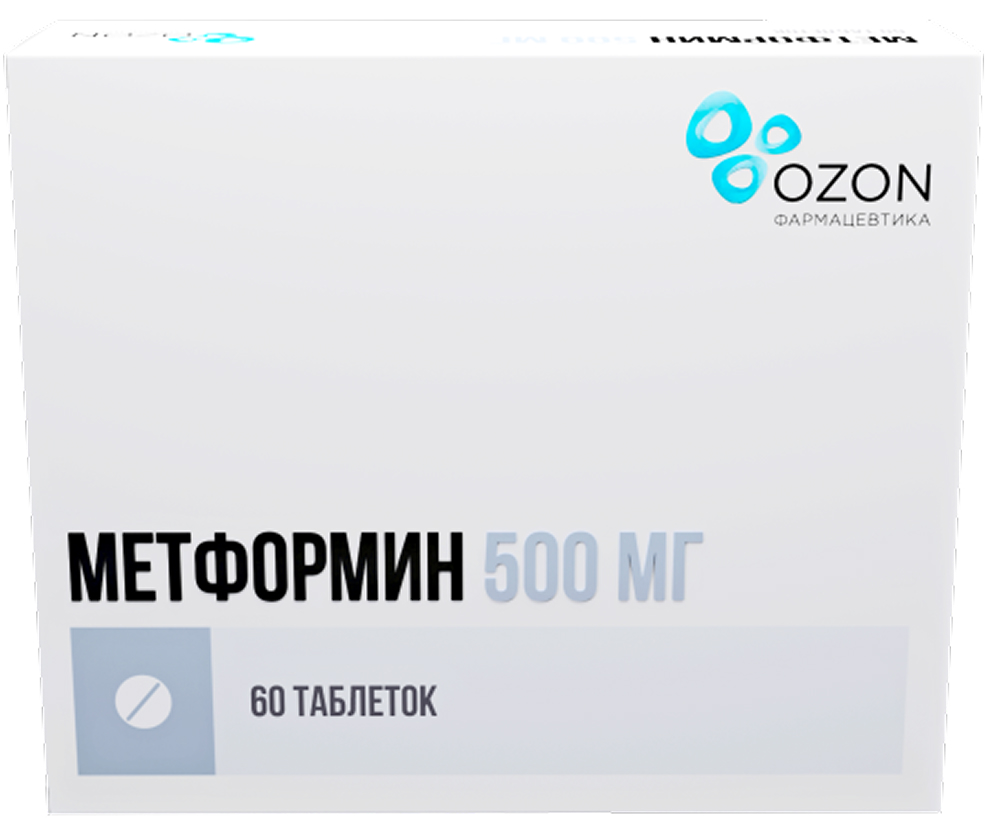 Метформин 500мг 60 шт. таблетки