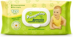 Памперино салфетки влажные детские с ромашкой 120 шт.