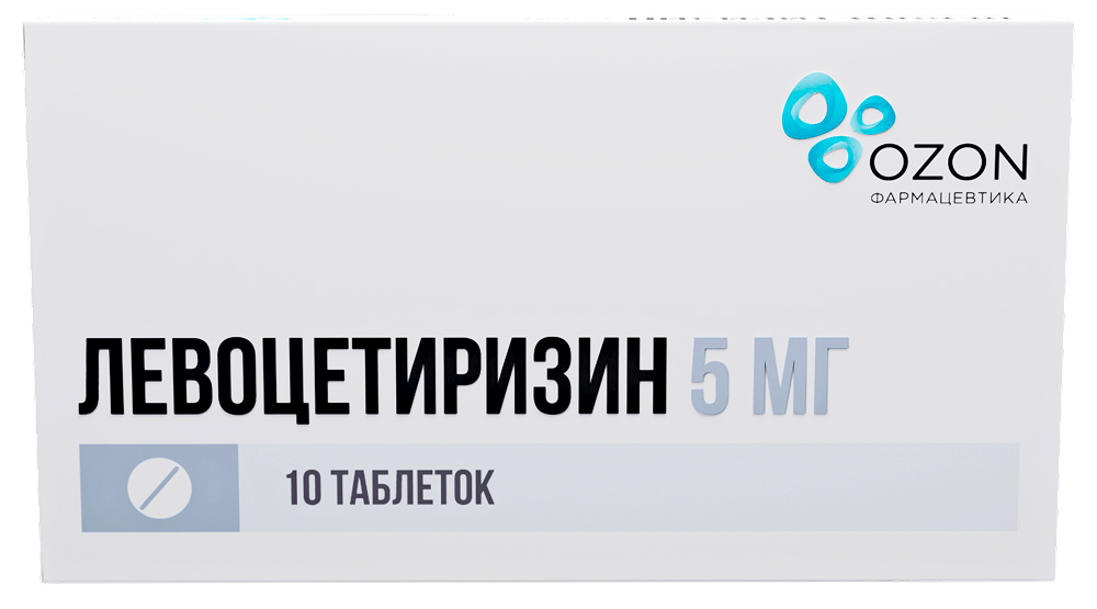 Левоцетиризин 5мг 10 шт. таблетки покрытые пленочной оболочкой