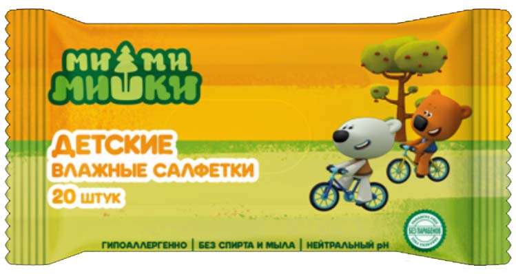 

МИ-МИ-МИШКИ салфетки влажные детские 20 шт. ЗетТек ООО