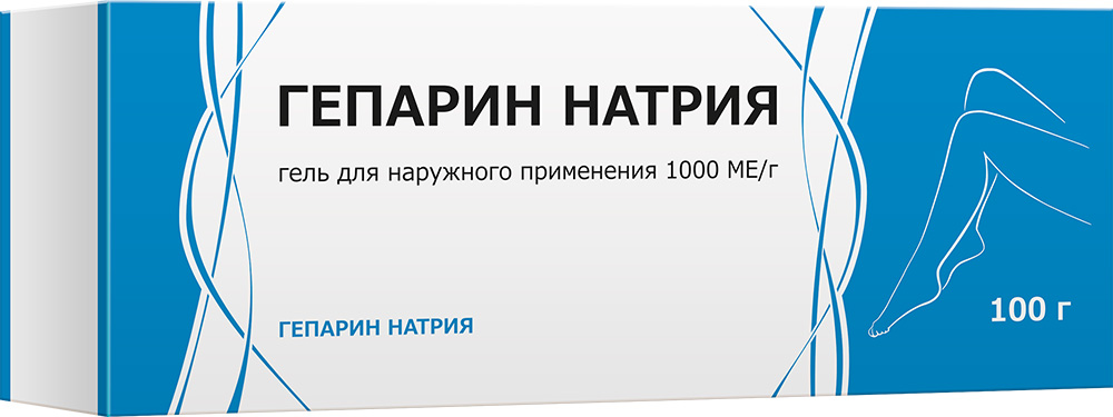 Гепарин Натрия 1000Ме/г 100г гель для наружного применения