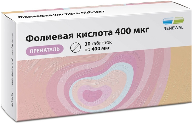 Фолиевая Кислота Реневал 1мг 60 шт. таблетки купить по цене от 60 руб в ...