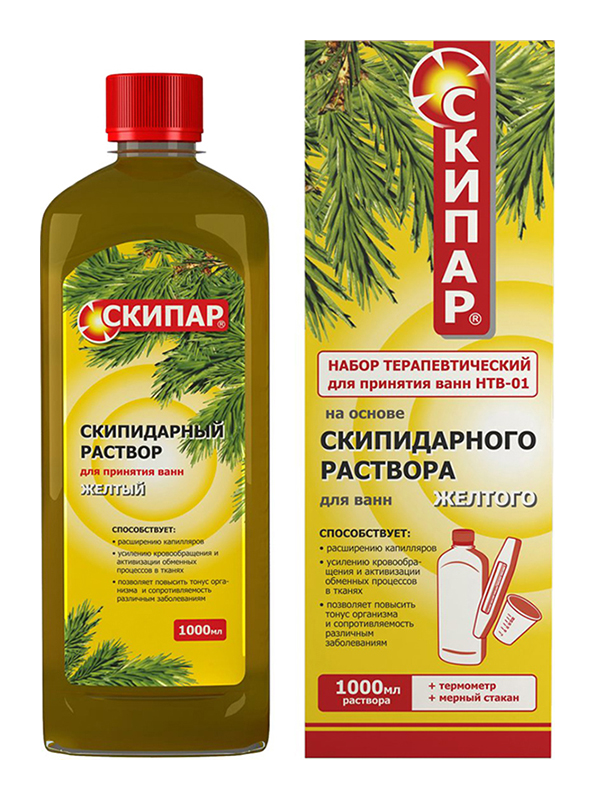 

СКИПАР скипидарная эмульсия желтая Набор терапевтический для ванн 01 1л
