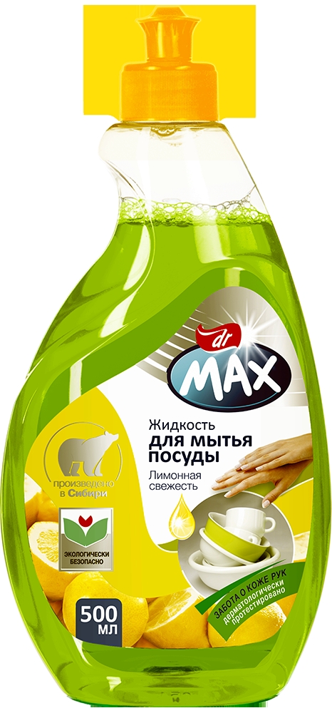 Др.Макс жидкость для мытья посуды Лимон 500мл .