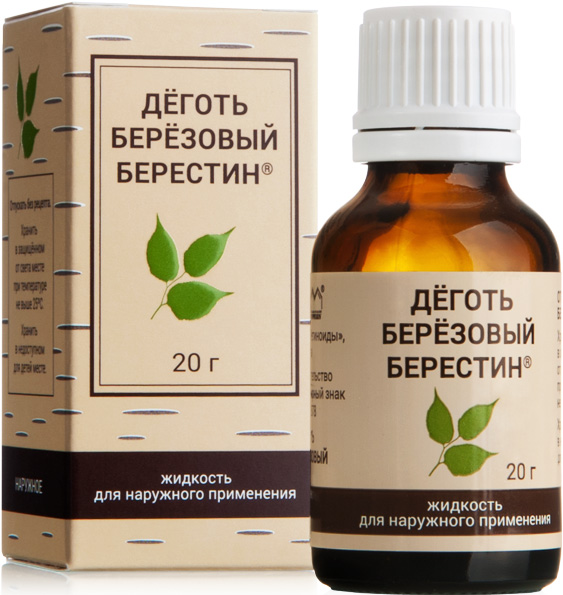 Берестин 20г жидкость для наружного применения (деготь березовый)