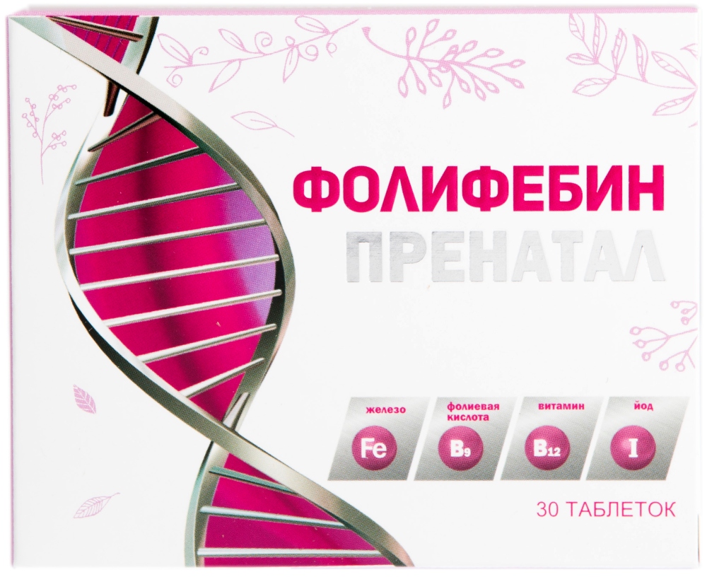 

ФОЛИФЕБИН ПРЕНАТАЛ таблетки 30 шт.
