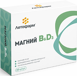 Магний B6 Д3 капсулы 60 шт. ЛетоФарм