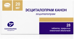 Эсциталопрам Канон 20мг 28 шт. таблетки покрытые пленочной оболочкой продакшн Зао