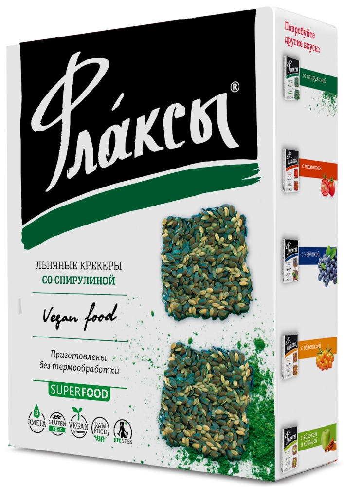Флаксы со спирулиной 120г