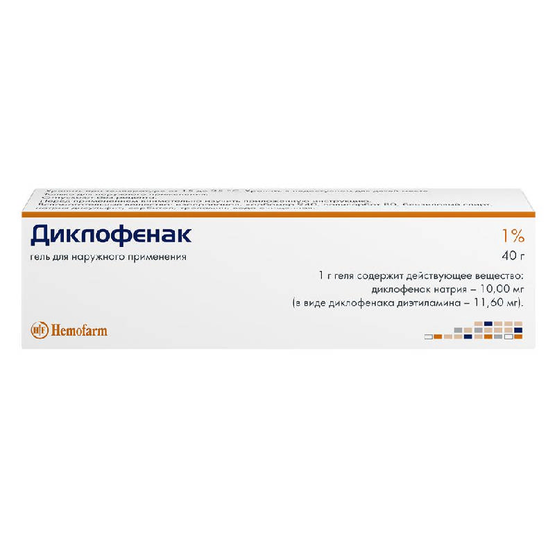 

ДИКЛОФЕНАК 1% 40г гель для наружного применения