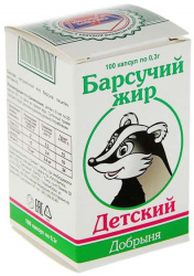 

БАРСУЧИЙ ЖИР ДОБРЫНЯ капсулы 0,3г детский 100 шт.