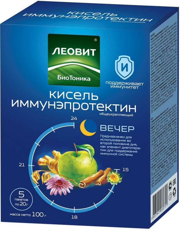 

ЛЕОВИТ БИОТОНИКА ИММУНЭПРОТЕКТИН кисель общеукрепляющий 20г 5 шт.