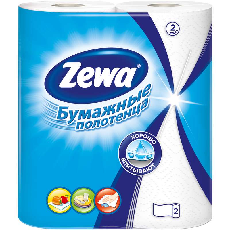 Полотенце Бумажное Зева белые 2 шт. .