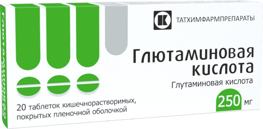 Глютаминовая кислота 250мг 10 шт. таблетки покрытые кишечнорастворимой оболочкой татхимфарм