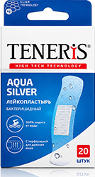 Тенерис аква сильвер набор лейкопластырей водонепроницаемых бактерицидных 20 шт.