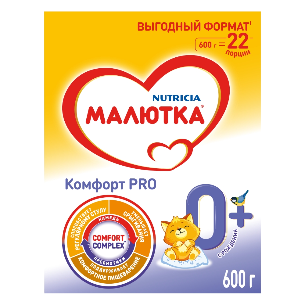 Малютка Комфорт Про смесь молочная 0-12 месяцев 600г 1 шт.