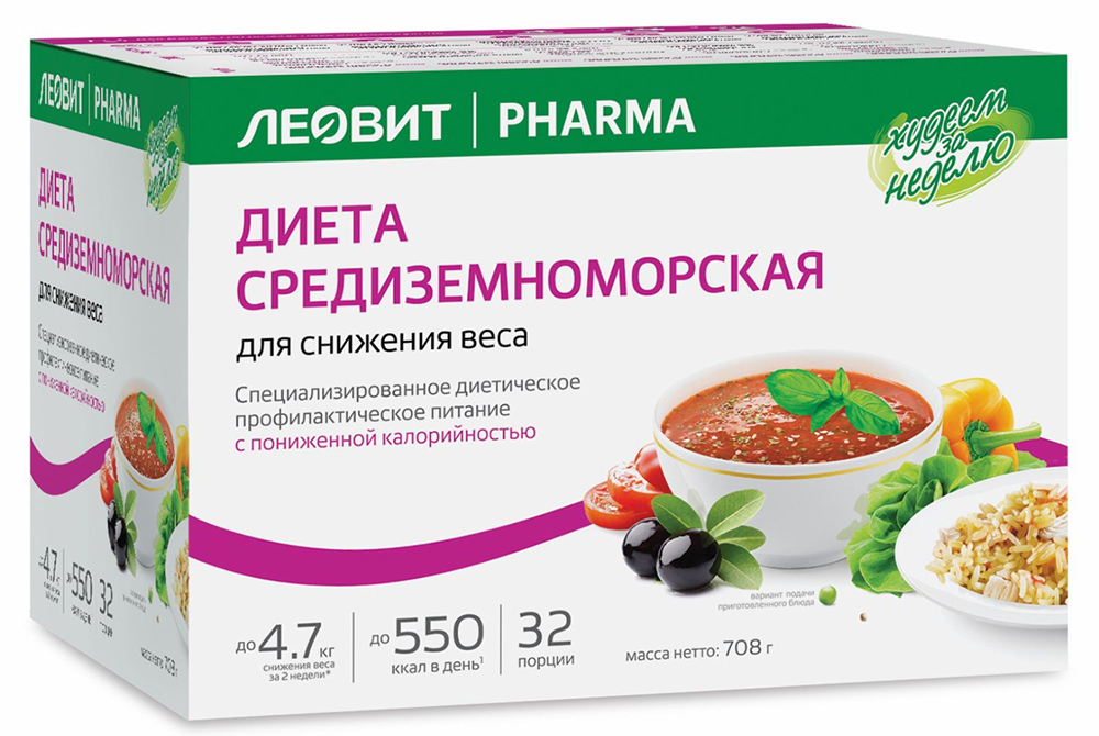 Леовит худеем за неделю программа питания средиземноморское меню 2 этап 708г