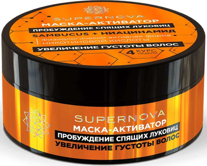 

СУПЕРНОВА маска-активатор Пробуждение спящих луковиц увеличение густоты волос 180мл