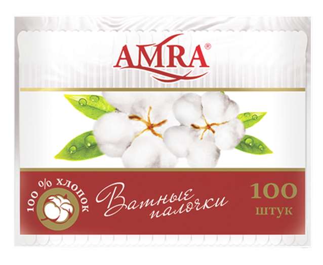 

АМРА ватные палочки 100 шт. пакет