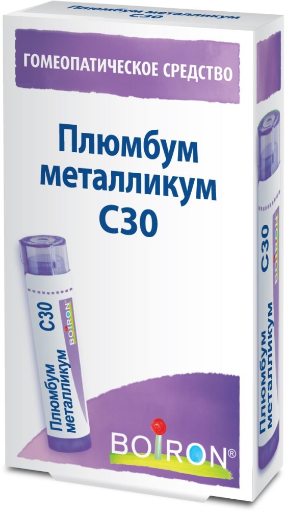 Плюмбум металликум с30 4г гранулы гомеопатические