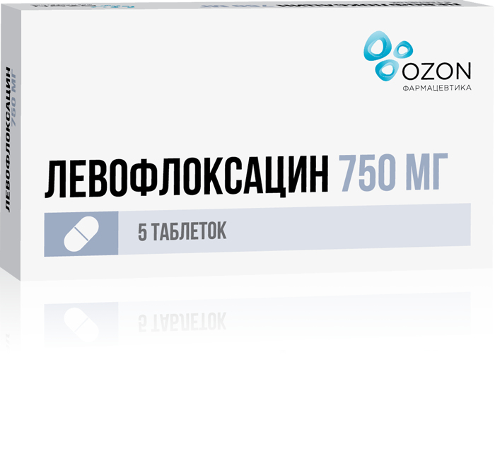 

ЛЕВОФЛОКСАЦИН таблетки 750 мг 5 шт.