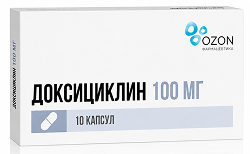 Доксициклин 100мг 10 шт. капсулы Озон