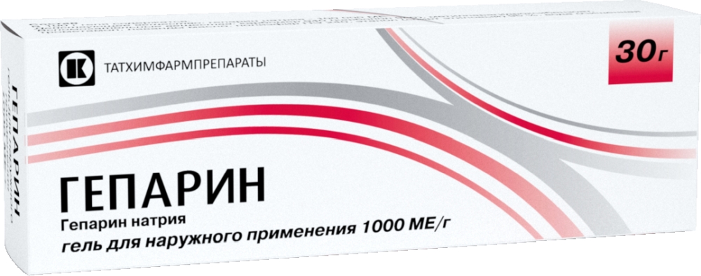 Гепарин 1000Ме/г 30г гель для наружного применения Татхимфарм, фото №1