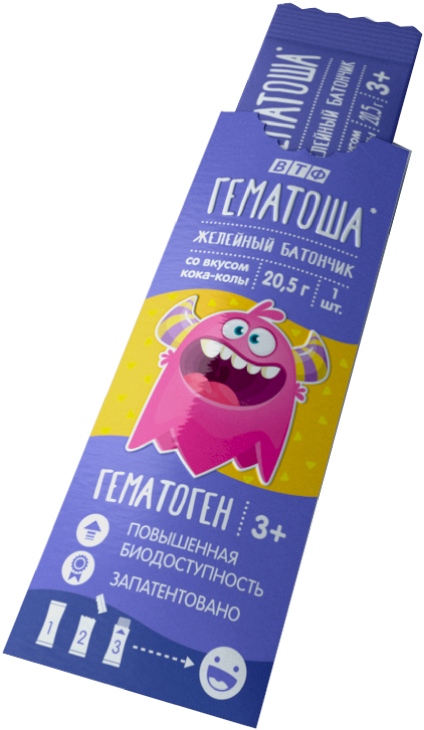 

ГЕМАТОША батончик желейный со вкусом Колы 20,5г 1 шт.