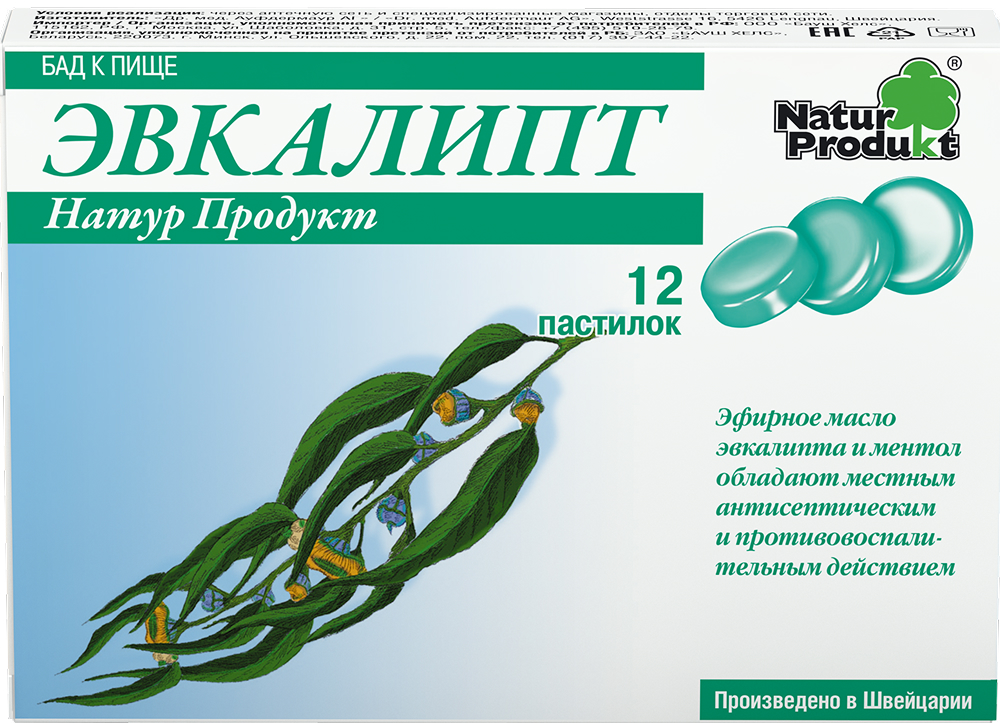 Эвкалипт Натур Продукт пастилки 12 шт.