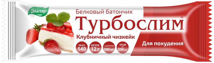 Турбослим батончик белковый Клубничный чизкейк 50г Эвалар