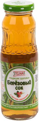 СТЭЛМАС сок Березовый с Шиповником 0,25л упаковка