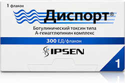 Диспорт 300Ед 1 шт. лиофилизат для приготовления раствора для инъекций