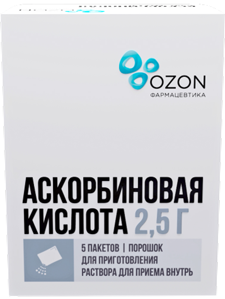 Аскорбиновая Кислота 2,5г 5 шт. порошок для приготовления раствора для приема внутрь