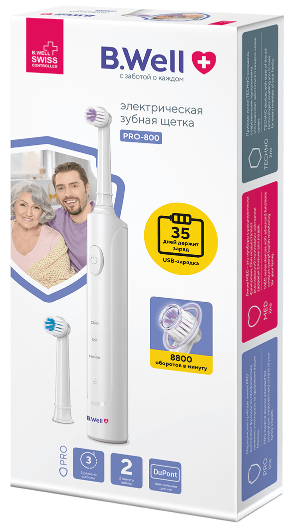 Би Велл зубная щетка электрическая Pro-800